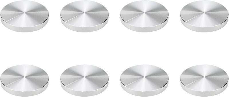Mcredy Aluminum Disc M10 Thread 60mm/2.4" Diameter Glass Table Top Adapter Round Silver Set of 8 - Image 1